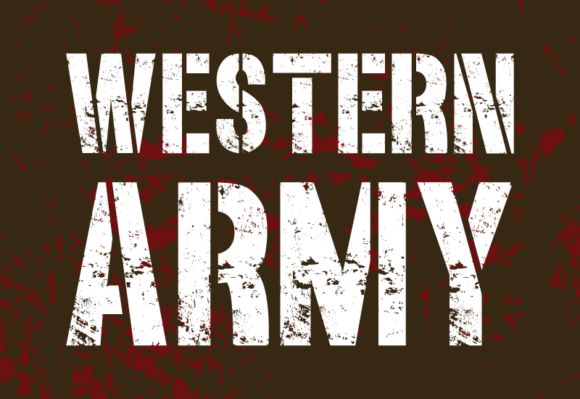 Western Army: Command Attention with Distressed Character